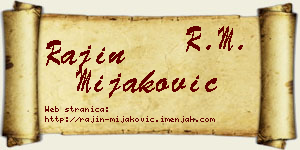 Rajin Mijaković vizit kartica
